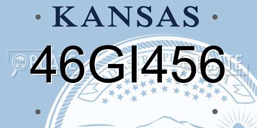 46GI456 Kansas License Plate