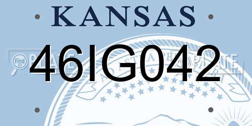 46IG042 Kansas License Plate