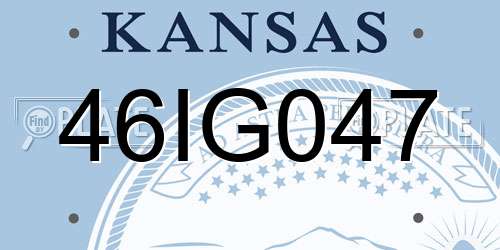 46IG047 Kansas License Plate