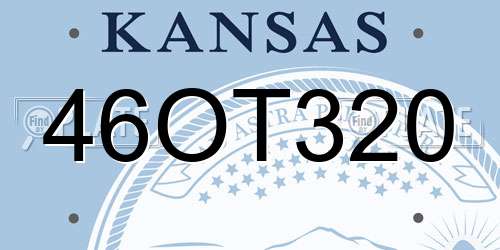 46OT320 Kansas License Plate