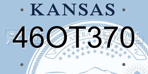 46OT370 Kansas License Plate