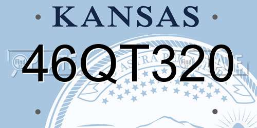 46QT320 Kansas License Plate