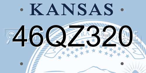 46QZ320 Kansas License Plate