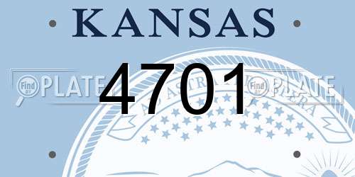 4701 Kansas License Plate