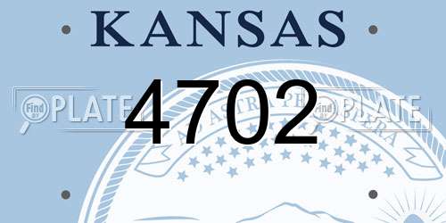 4702 Kansas License Plate