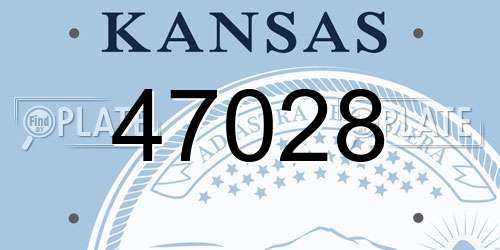 47028 Kansas License Plate