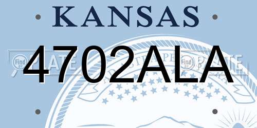 4702ALA Kansas License Plate