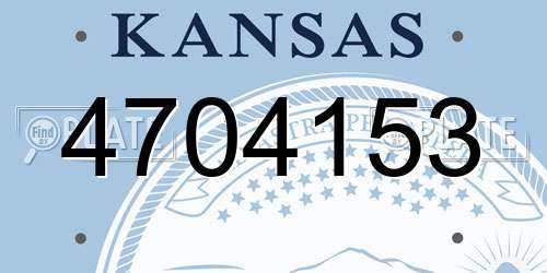 4704153 Kansas License Plate