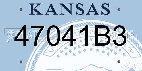 47041B3 Kansas License Plate