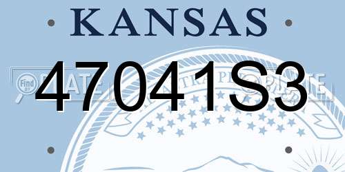 47041S3 Kansas License Plate