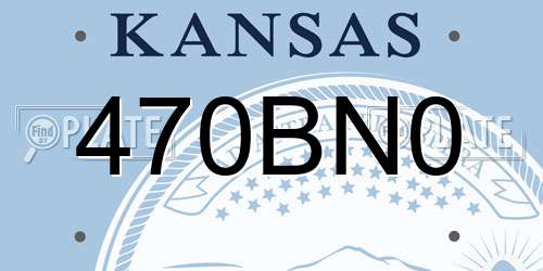470BN0 Kansas License Plate