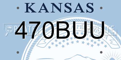 470BUU Kansas License Plate