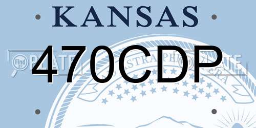 470CDP Kansas License Plate