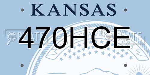 470HCE Kansas License Plate
