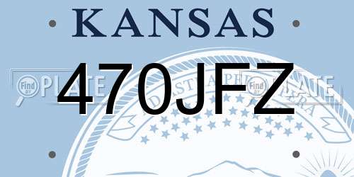 470JFZ Kansas License Plate