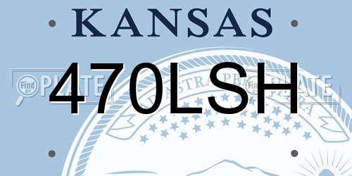 470LSH Kansas License Plate