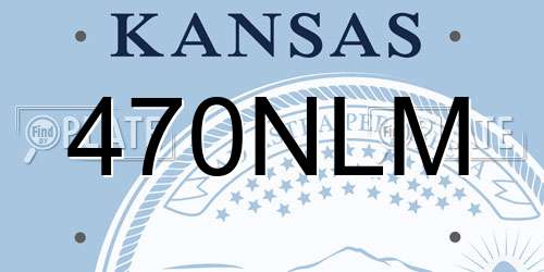 470NLM Kansas License Plate