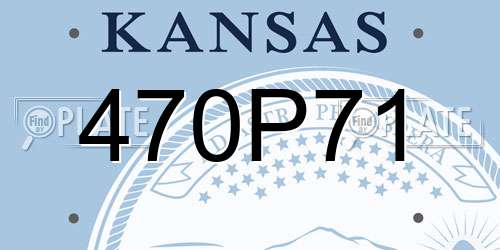 470P71 Kansas License Plate