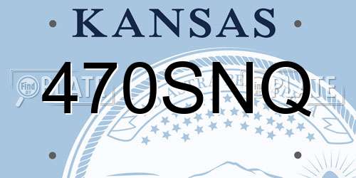 470SNQ Kansas License Plate