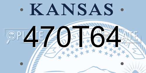 470T64 Kansas License Plate