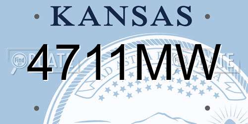 4711MW Kansas License Plate