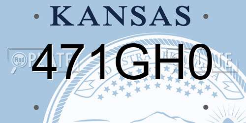 471GH0 Kansas License Plate