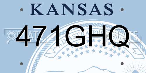471GHQ Kansas License Plate