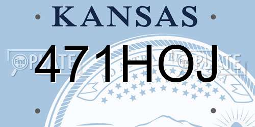 471HOJ Kansas License Plate