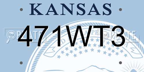 471WT3 Kansas License Plate