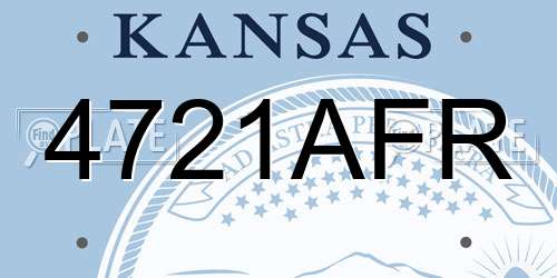 4721AFR Kansas License Plate