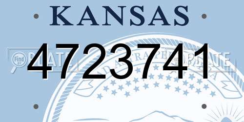 4723741 Kansas License Plate