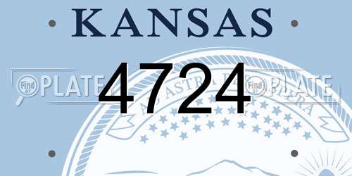 4724 Kansas License Plate