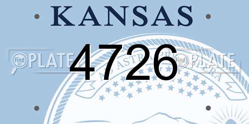 4726 Kansas License Plate