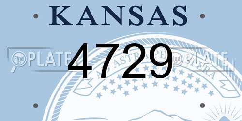 4729 Kansas License Plate