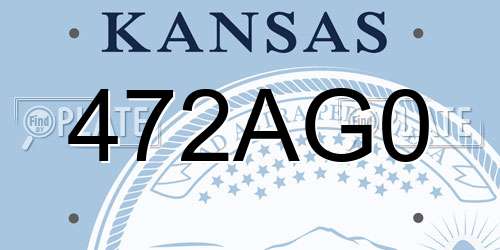 472AG0 Kansas License Plate