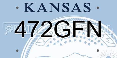472GFN Kansas License Plate