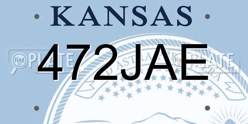 472JAE Kansas License Plate