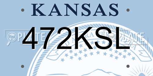 472KSL Kansas License Plate