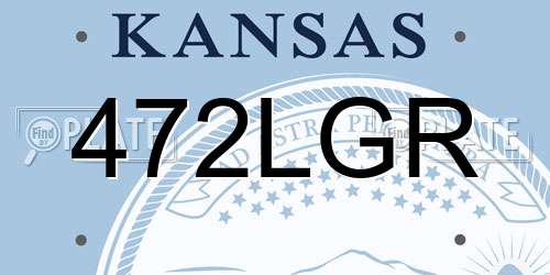 472LGR Kansas License Plate