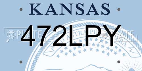 472LPY Kansas License Plate