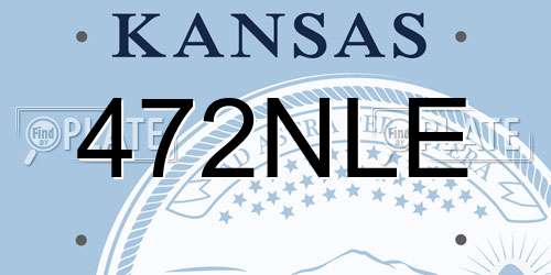 472NLE Kansas License Plate