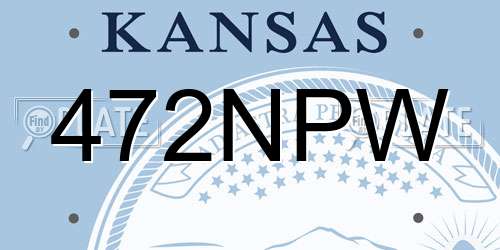 472NPW Kansas License Plate