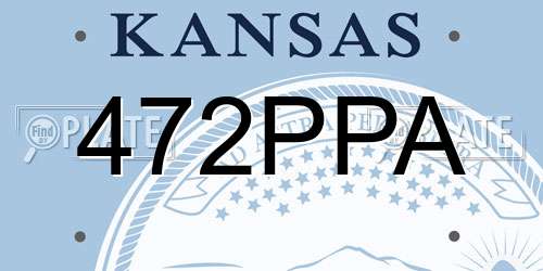 472PPA Kansas License Plate