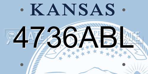 4736ABL Kansas License Plate