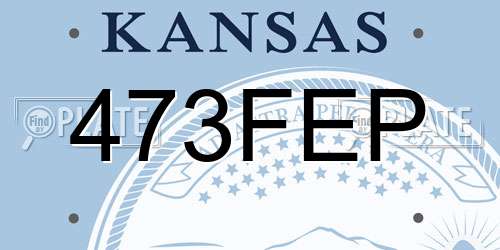 473FEP Kansas License Plate
