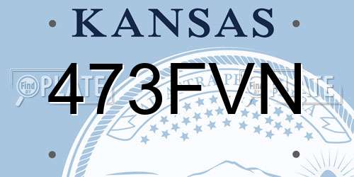 473FVN Kansas License Plate