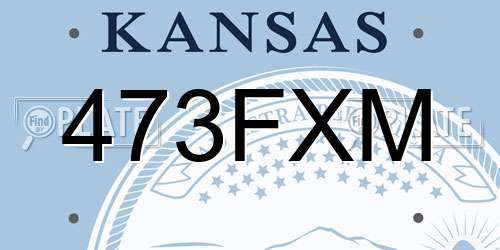 473FXM Kansas License Plate