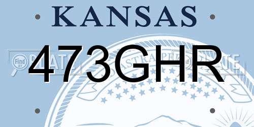 473GHR Kansas License Plate