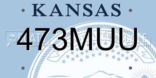 473MUU Kansas License Plate