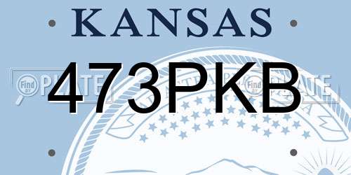 473PKB Kansas License Plate